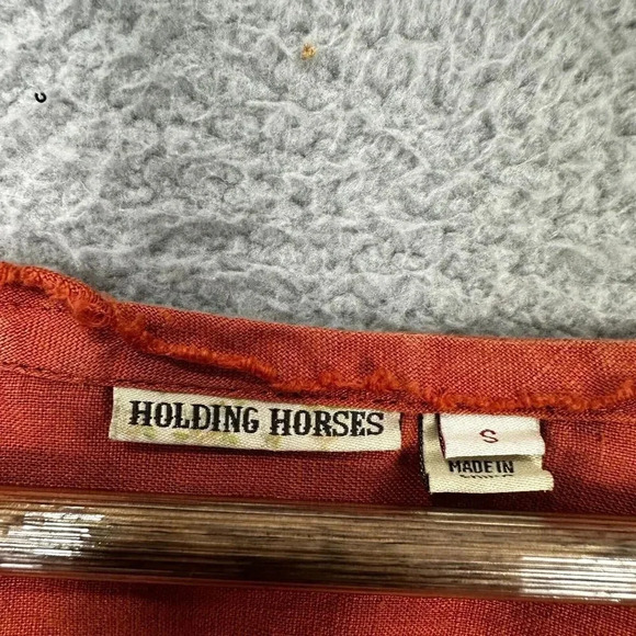 Holding Horses anthropologie top womens small burnt orange tunic oversized boho - Picture 4 of 13